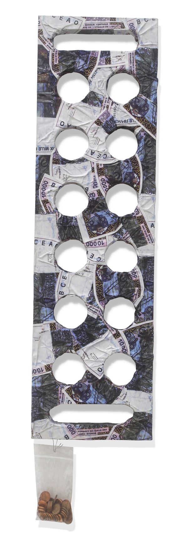 Meschac Gaba : Senza titolo  - Wood, paper money and coins - Auction Modern and Contemporary Art - Blindarte Casa d'Aste