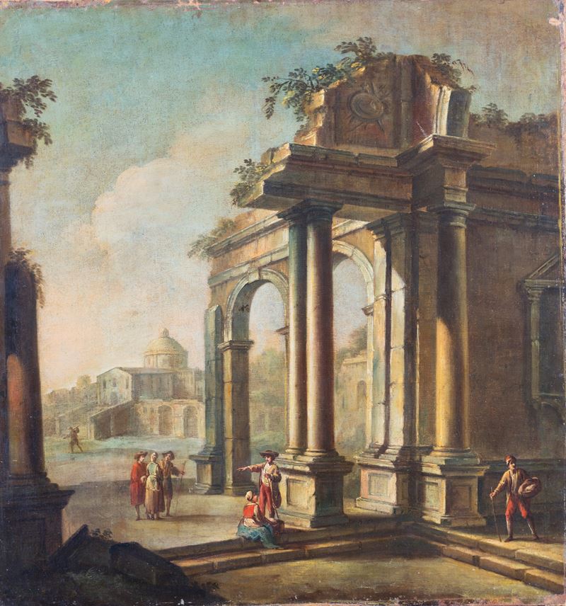 Capriccio architettonico con figure