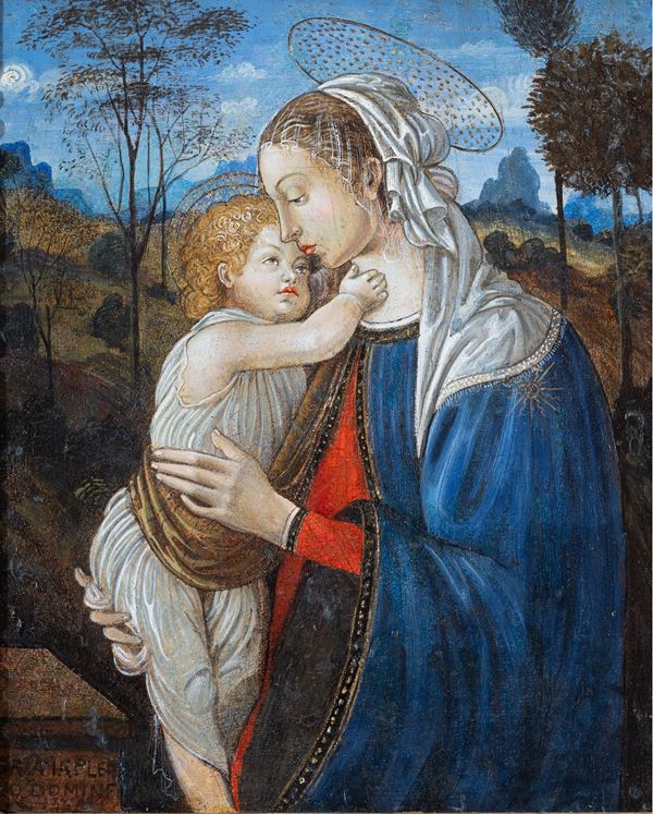 Scuola toscana,  probabilmente XV/ XVI secolo - Madonna con bambino