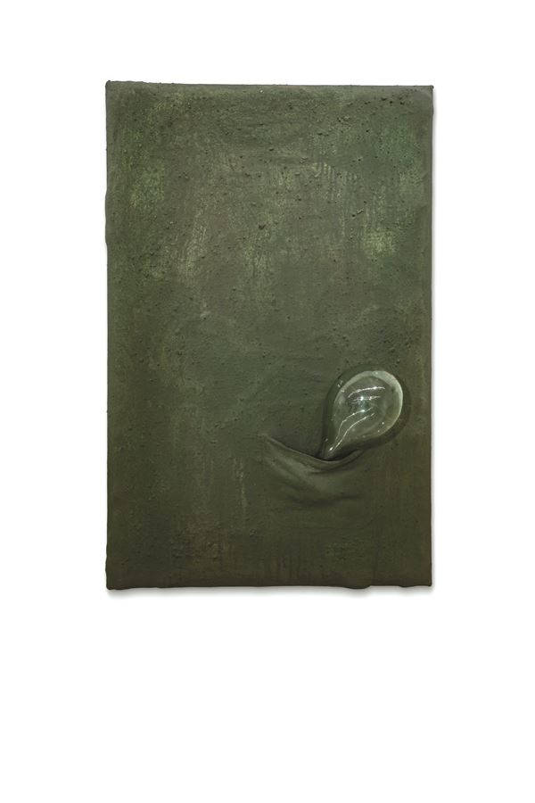 Andrei Roiter : Senza titolo (Flaske)  (1991)  - Olio e poliuretano espanso su tele modellate e assemblate con boccia di vetro - Asta Arte Moderna e Contemporanea - Blindarte Casa d'Aste