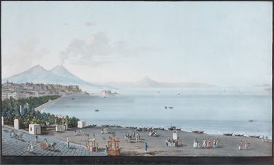 Napoli Veduta da Margellina con i Costumi Nazionali
