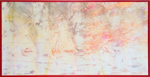 Shozo Shimamoto : Itami Shimamoto Selection 04  (2000)  - Acquerello e inchiostro su tessuto - Asta Arte Moderna e Contemporanea - Blindarte Casa d'Aste