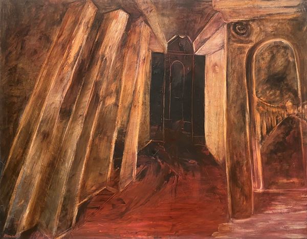 Marco Del Re : Architettura  (1986)  - Oil on canvas - Auction Modern and contemporary art - Blindarte Casa d'Aste