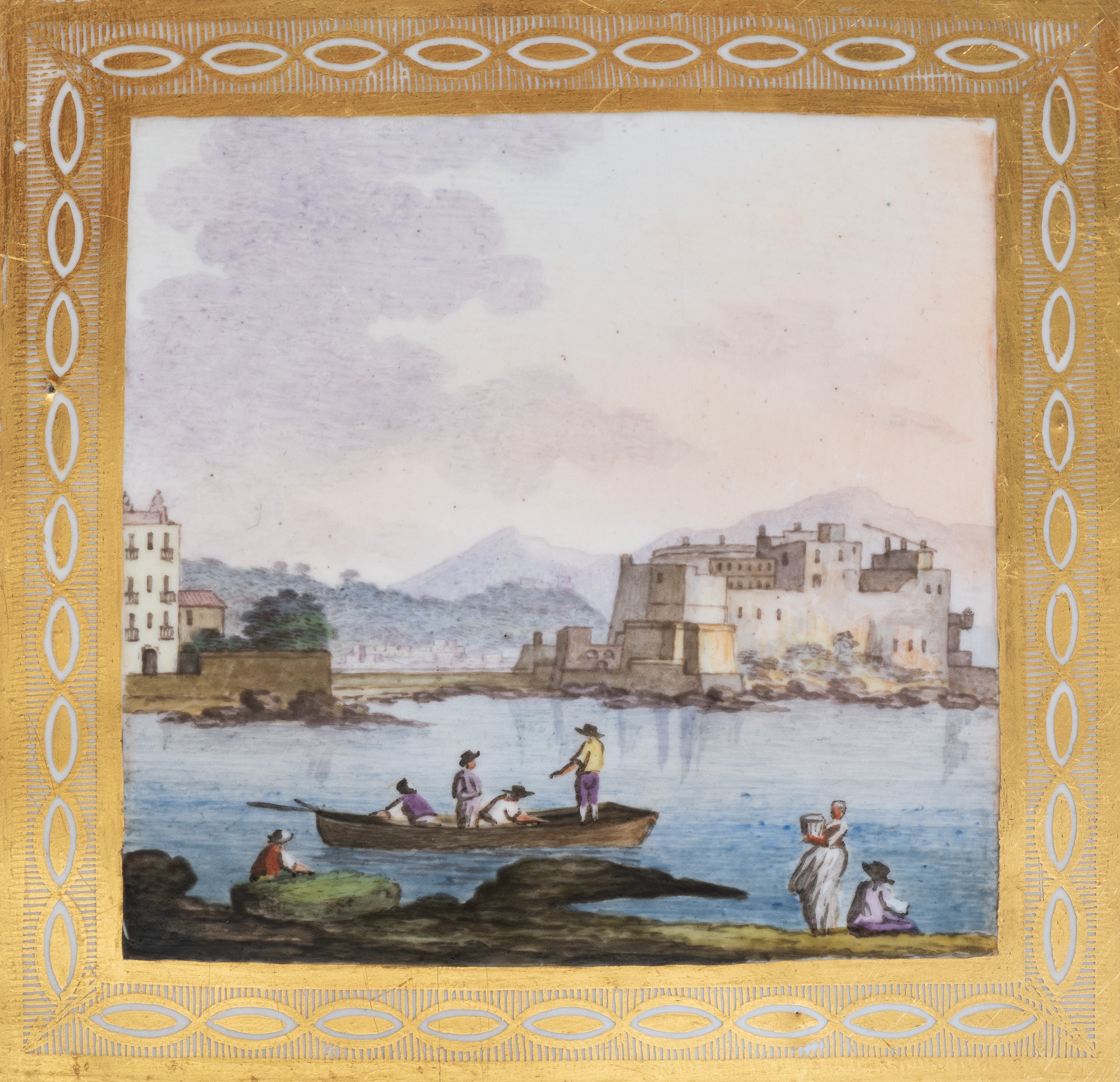 Importante piatto quadro dal servizio delle vedute del regno, detto dell'Oca