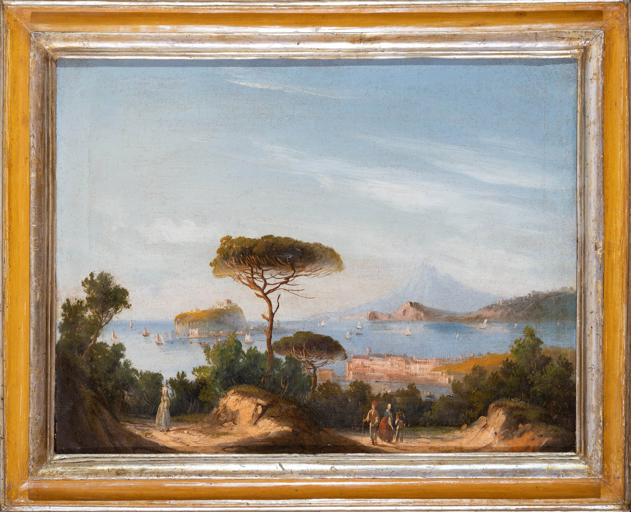 Scuola di Posillipo, XIX Secolo - Ischia e Capo Miseno dal Rione Terra di Pozzuoli