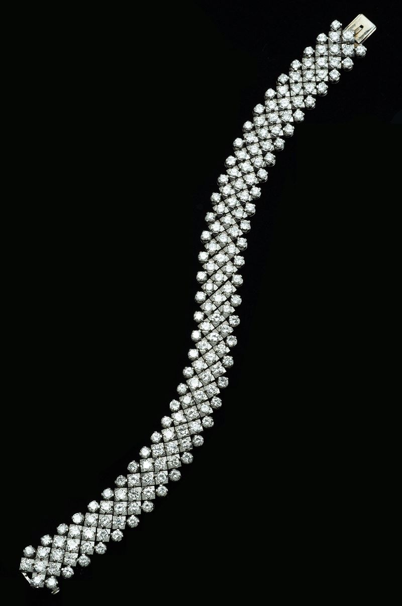 Bracciale di diamanti a fascia larga