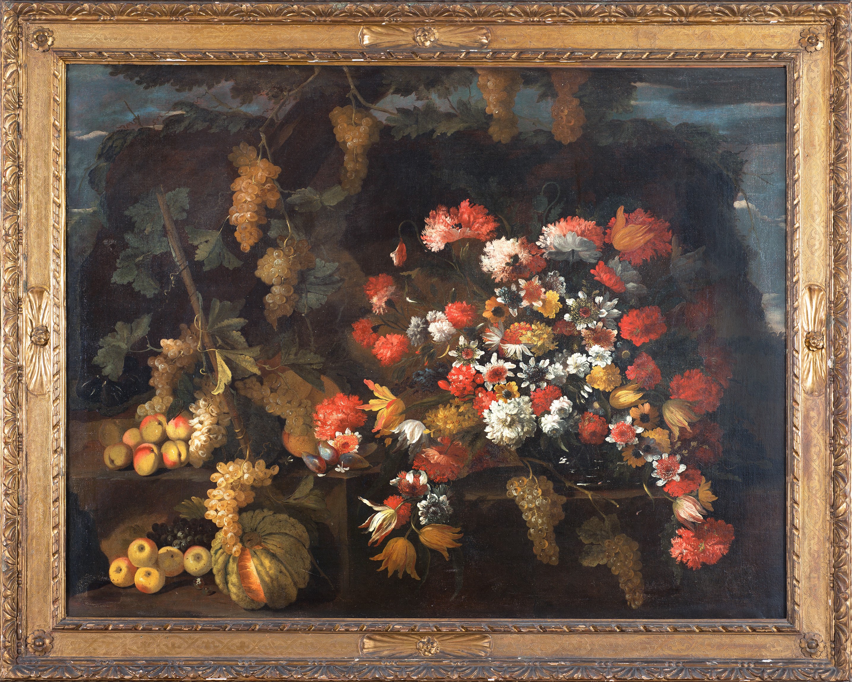 Attribuito Ad Abraham Brueghel (anversa, 1631 – Napoli, 1697) - Fiori e Frutta En Plain Air