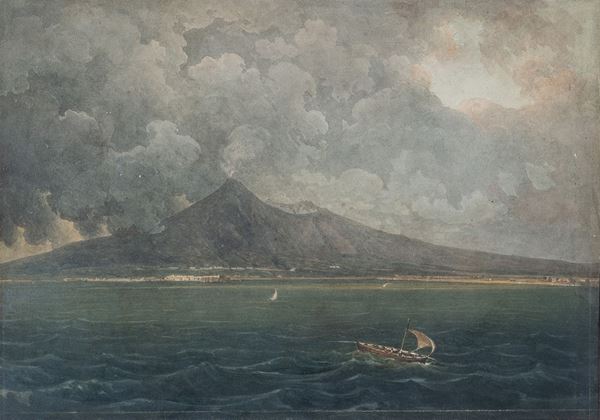 Thomas Ender (Vienna, 1793 &#8211; 1875) - Vesuvio from view