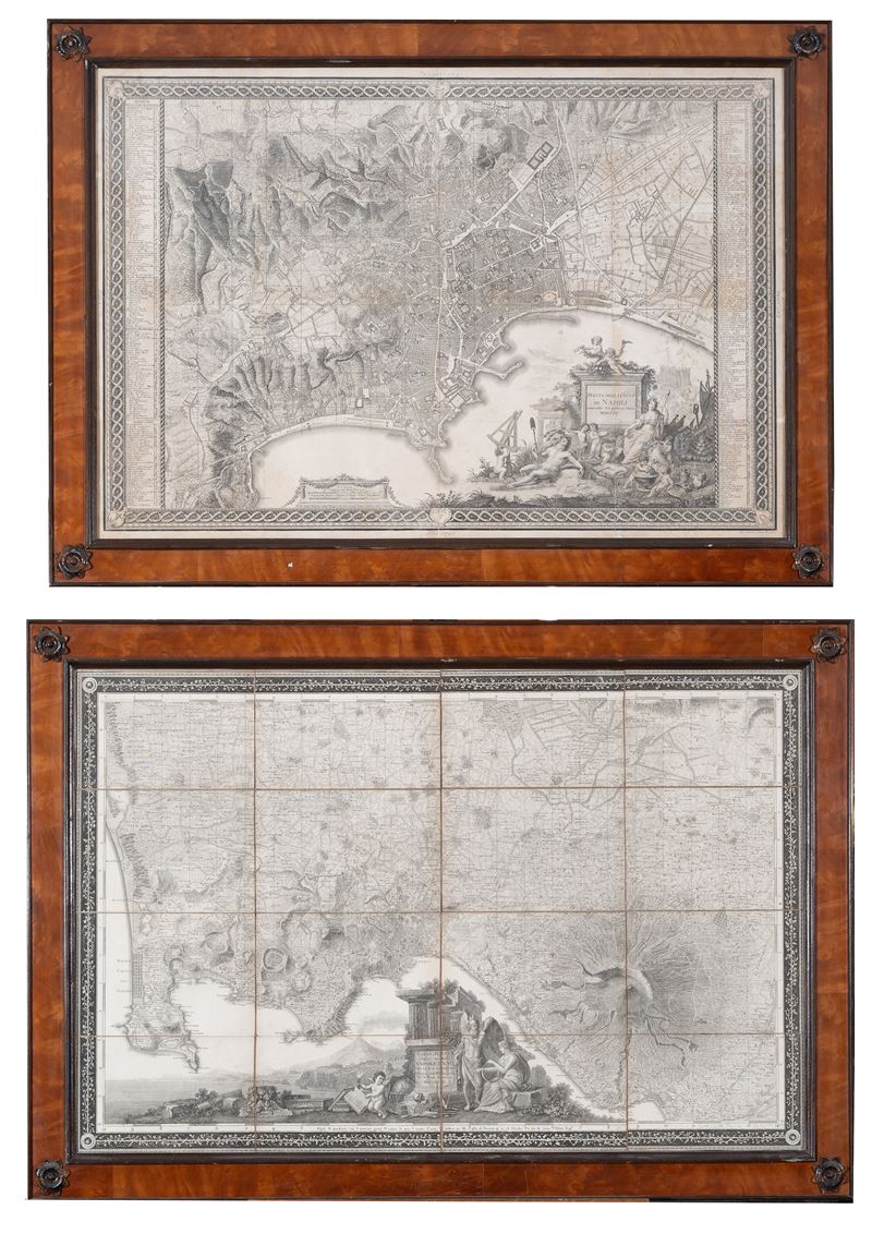 a) Mappa della città di Napoli b) Napoli con le sue adiacenze