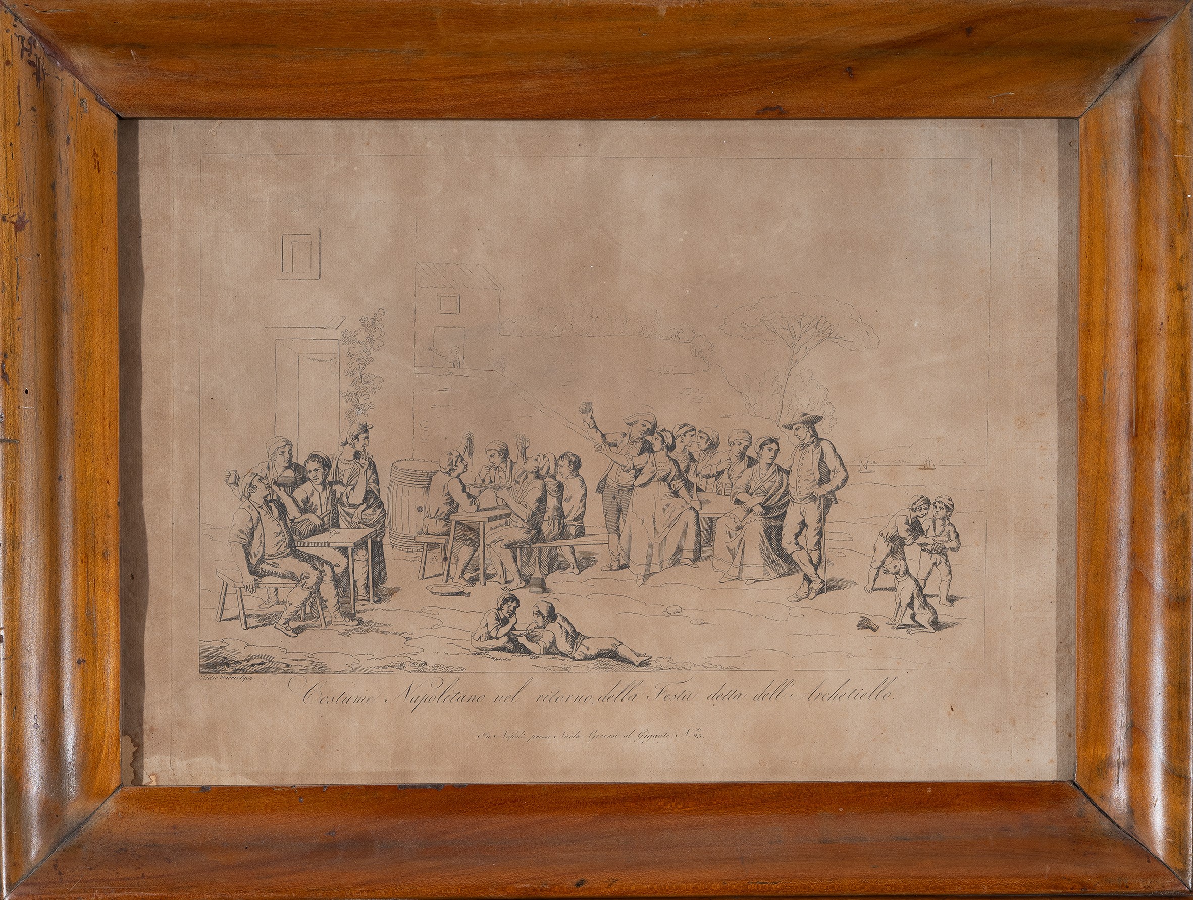 a) Costume napolitano nel ritorno dalla festa detta dell'architetto; b) Appiccico. Rissa tra donn...