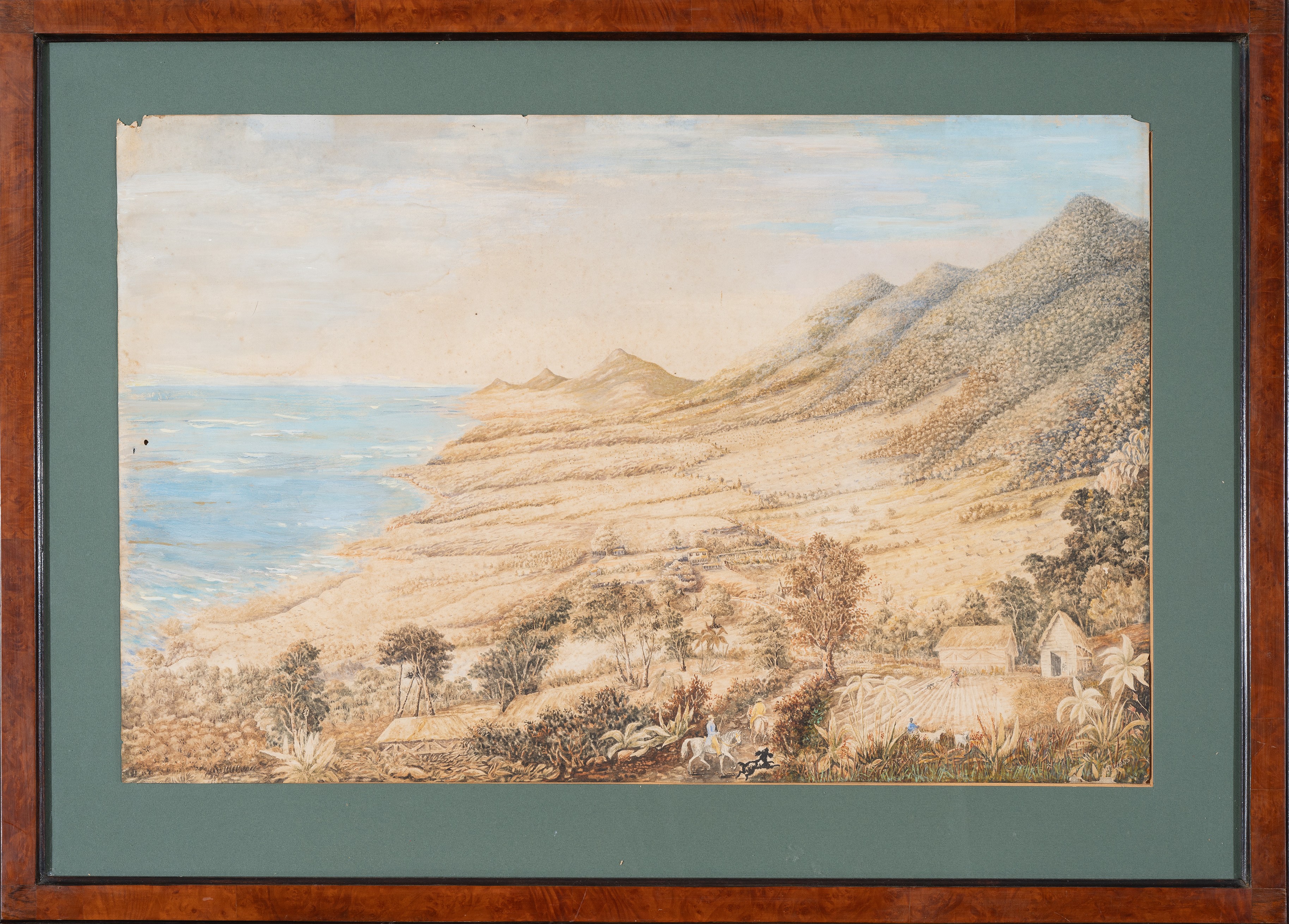 Paesaggio costiero con cacciatori