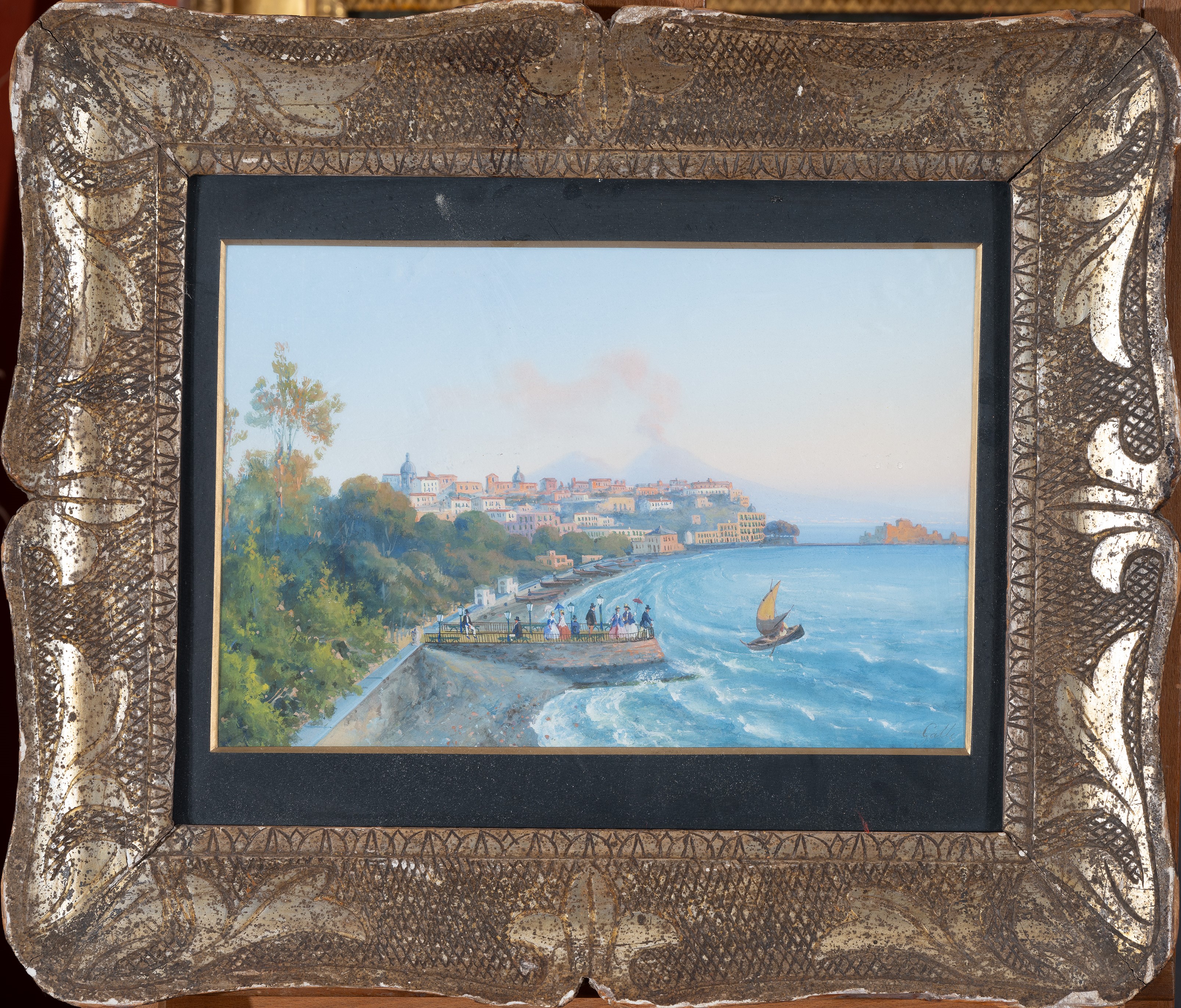 Lungomare di Napoli dallo scoglio di Mastro Lionardo