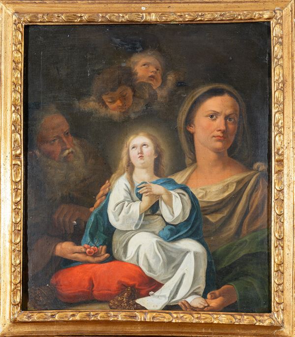 Scuola italiana, XVIII secolo - Saint Anne and Saint Joachim with the Virgin child