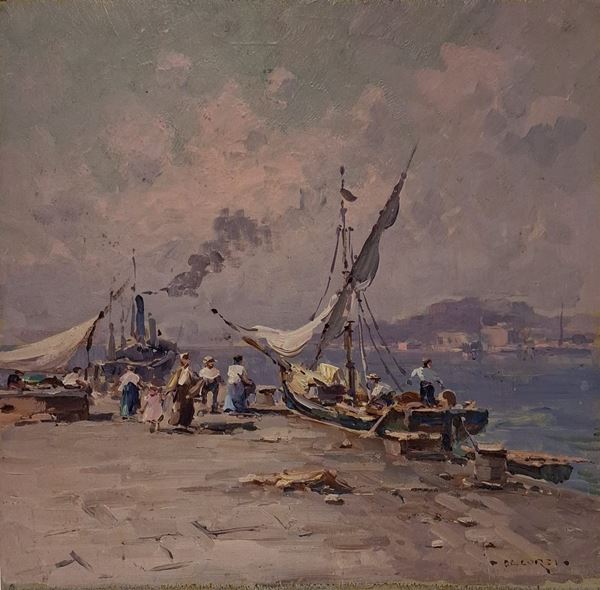 Nicolas De Corsi - Porto con pescatori