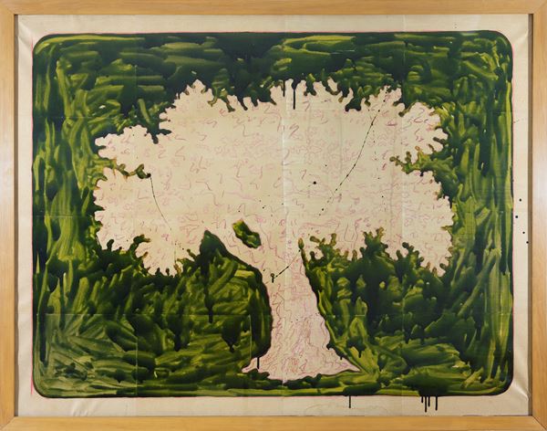 Mario Schifano : Untitled  (Second half of 1970's)  - Enamel on canvas paper - Auction Modern and Contemporary Art - Blindarte Casa d'Aste
