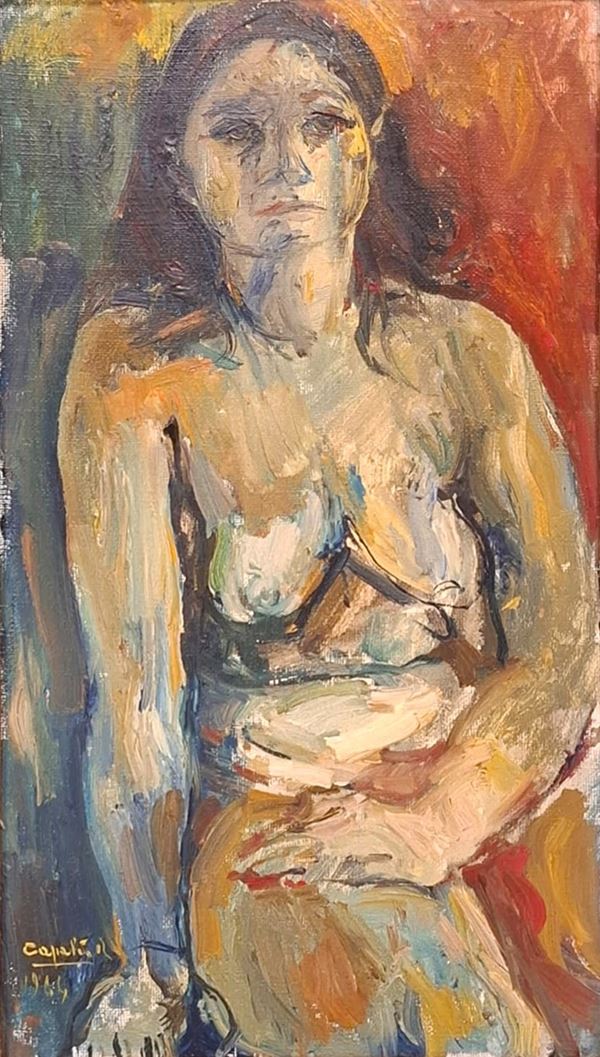 Rubens Capaldo : Nudo di donna  - olio su tela - Auction Paintings, Drawings, Gouaches and Sculptures from the 19th and 20th centuries - Blindarte Casa d'Aste