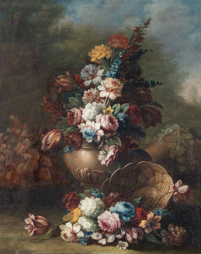 Attribuito a Francesco Lavagna (napoli, 1684 - 1724) - Trionfo di Peonie e Rose