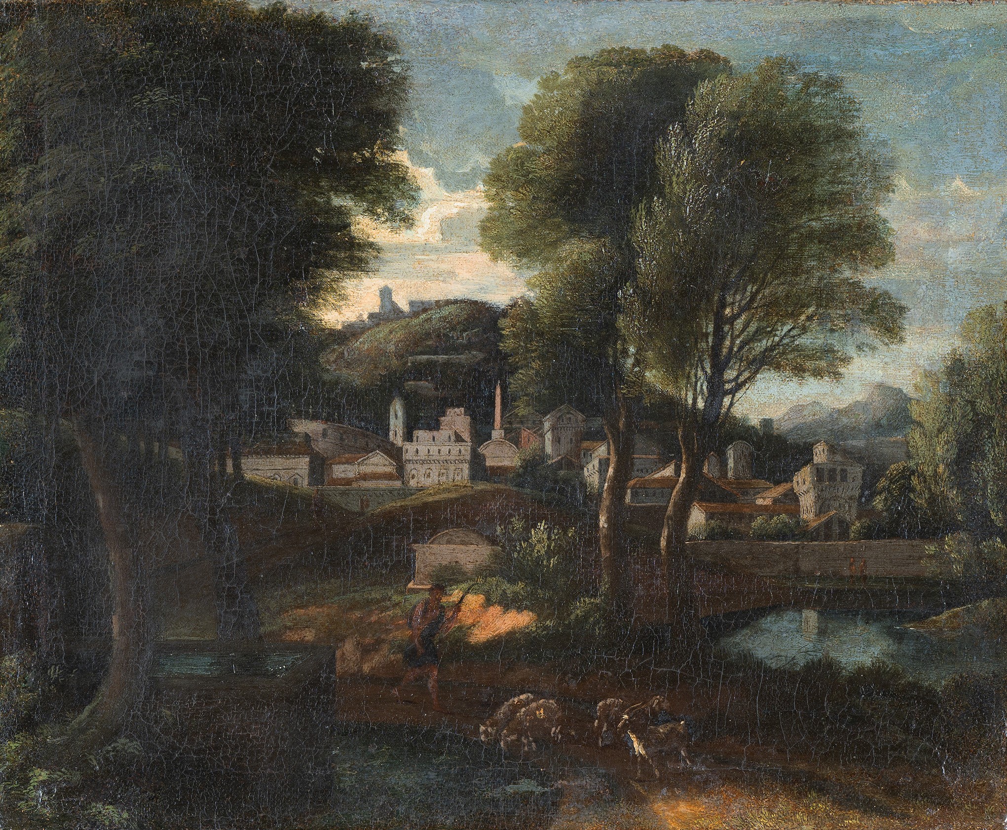 Paesaggio romano con figure