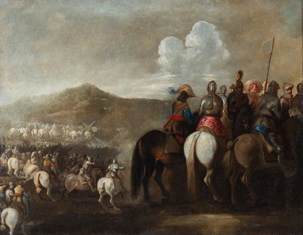 Pittore napoletano del XVII secolo - Scena di battaglia