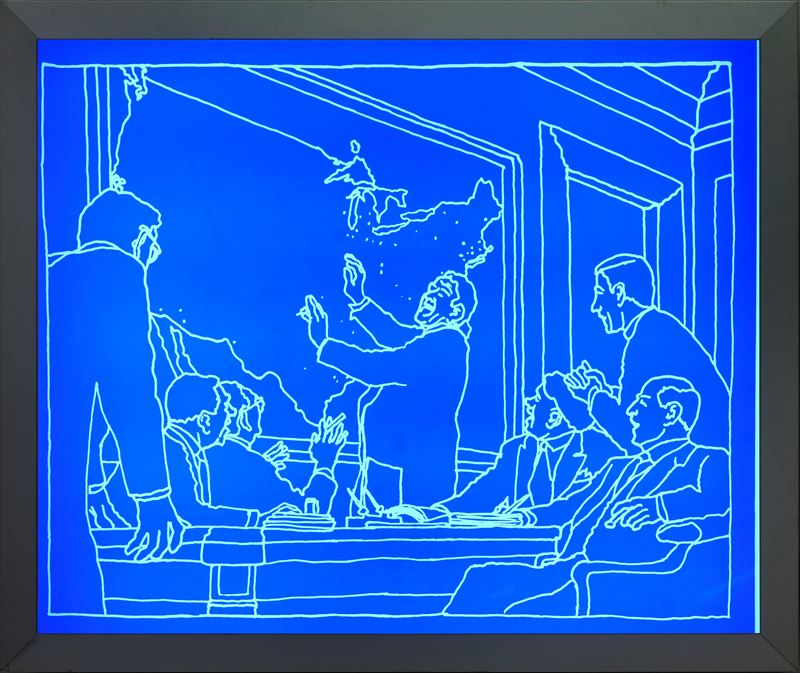 Antoni Muntadas - Senza titolo (screen-printed glass in light box)