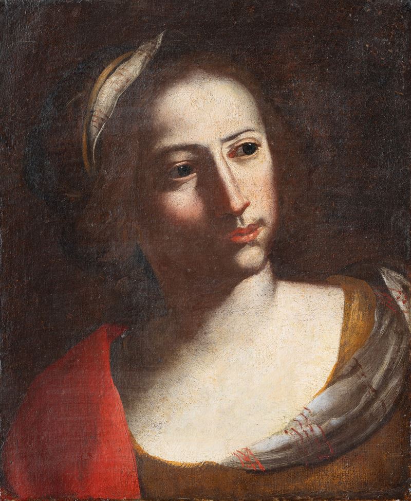 Niccolò De Simone (attivo a Napoli tra il 1636/1677) - Testa di Giovane Donna