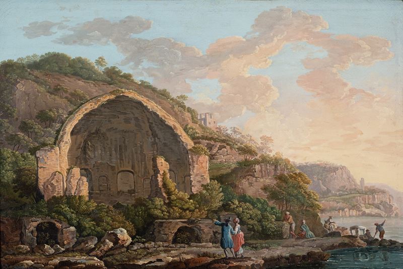 Carlo Bonavia, (roma, 1730 – Napoli, Dopo il 1788) - Veduta del Templio di Diana a Baia