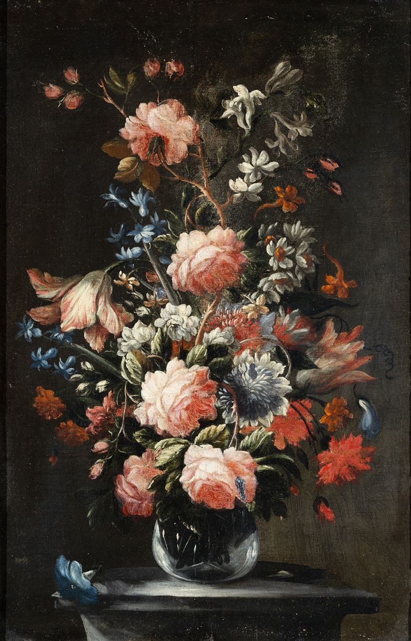 Attribuito a Giacomo Recco (napoli 1603 – Prima del 1653) - Vaso con Fiori