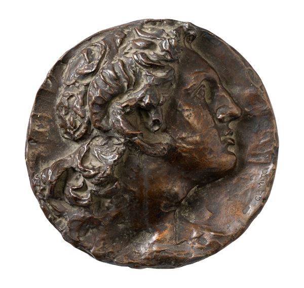 Vincenzo  Gemito (Napoli, 1852 - 1929) - Profile of Alexander the Great