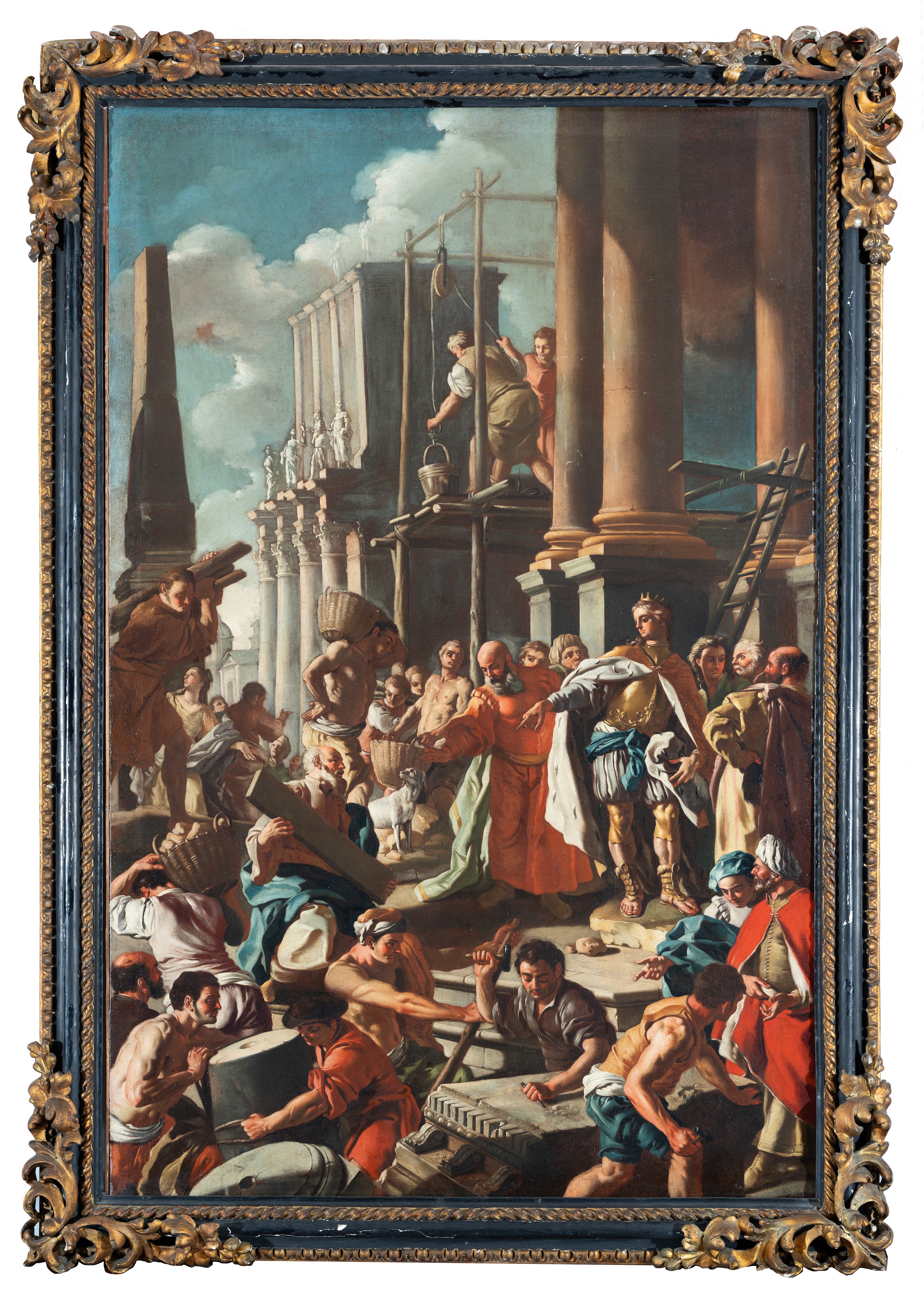 Re Salomone dirige la costruzione del templio di Gerusalemme