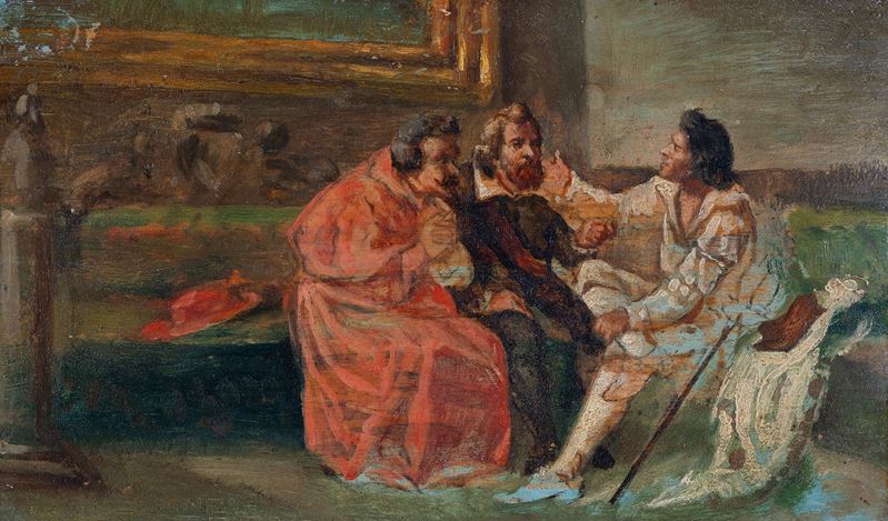 Bozzetto per "Masaniello a colloquio con il Duca d'Arcos e il cardinale Filomarino"