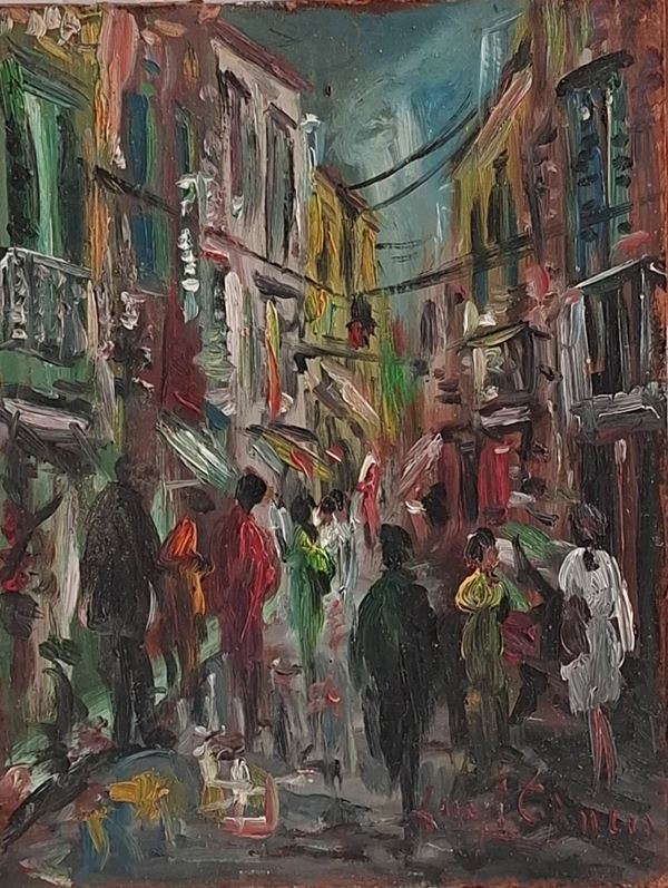 Luigi  Ciancia ( Napoli, 1926 - 1992) - Pignasecca street, Naples