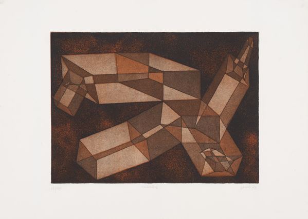 Achille Perilli : Rubestra  (1973)  - Etching and aquatint on zinc - Auction Graphic and Multiple - Blindarte Casa d'Aste