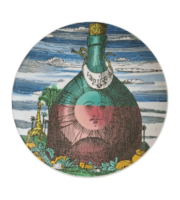 Piero  Fornasetti - Piatto della serie '12 mesi 12 soli', Novembre, Vino nuovo