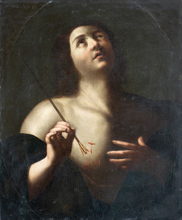 Scuola napoletana, XVII secolo - San Sebastiano che tiene la freccia