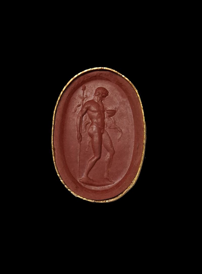 Cammeo Neoclassico raffigurante un Satiro con Tirso