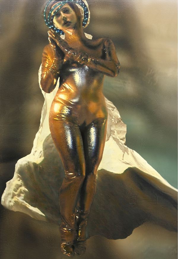 Paolo Consorti : Senza titolo  - Retouched photograph with oil on canvas - Auction Modern and Contemporary Art - Blindarte Casa d'Aste