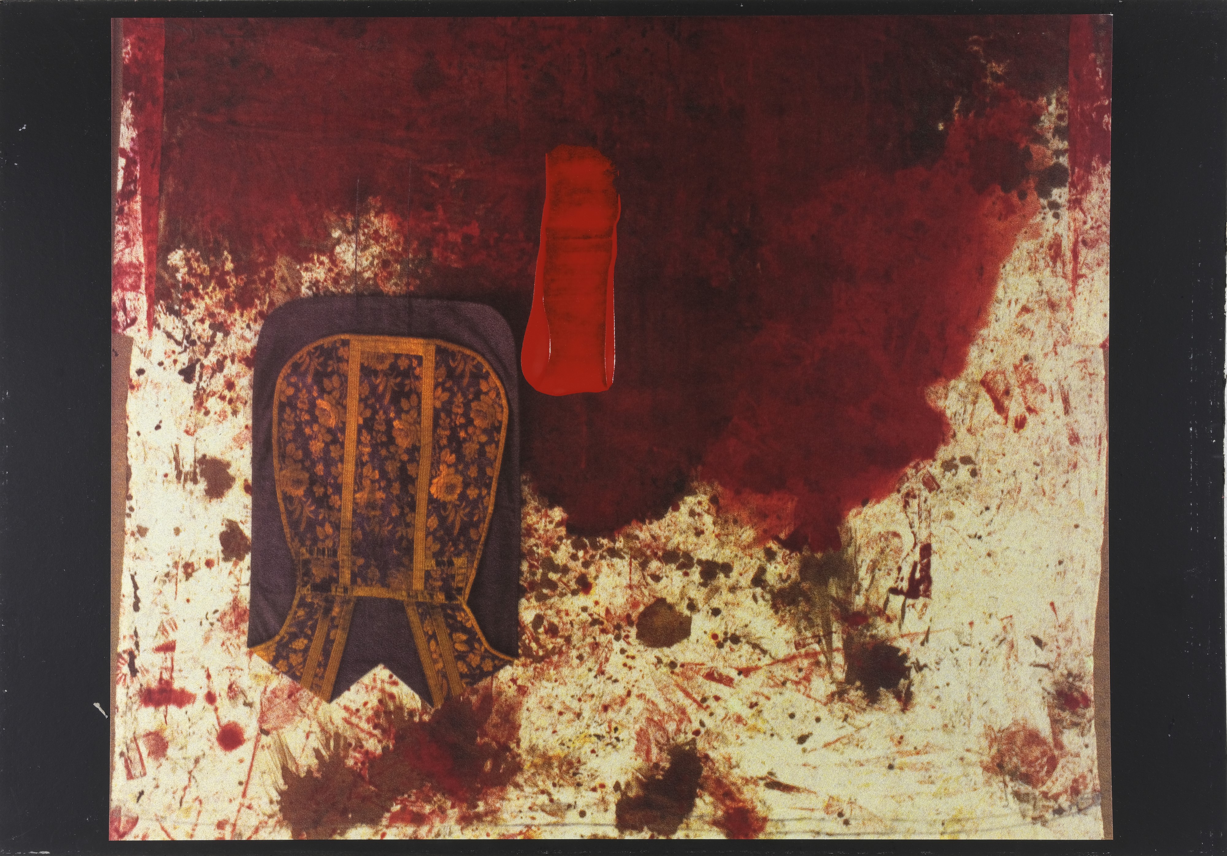 Übermalte bild-lithographien