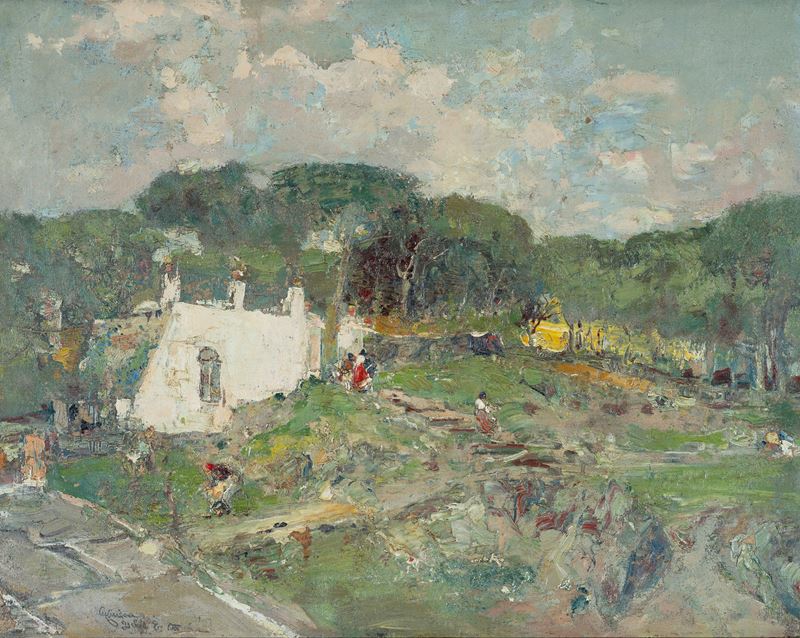 Strada di campagna con casolare