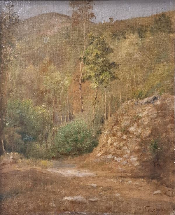 Federico  Rossano (Napoli, 1835 -1912) - Paesaggio boschivo