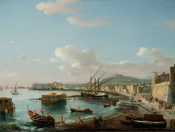 Salvatore Candido (Napoli, 1798 &#8211; 1869) - Napoli dal Castello del Carmine 1837