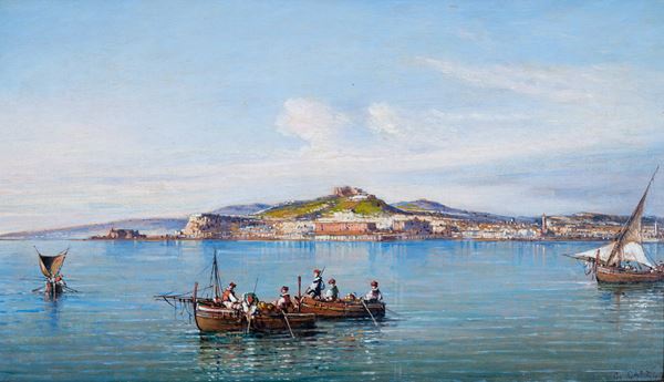 Consalvo Carelli - Pescherecci a largo del Golfo di Napoli