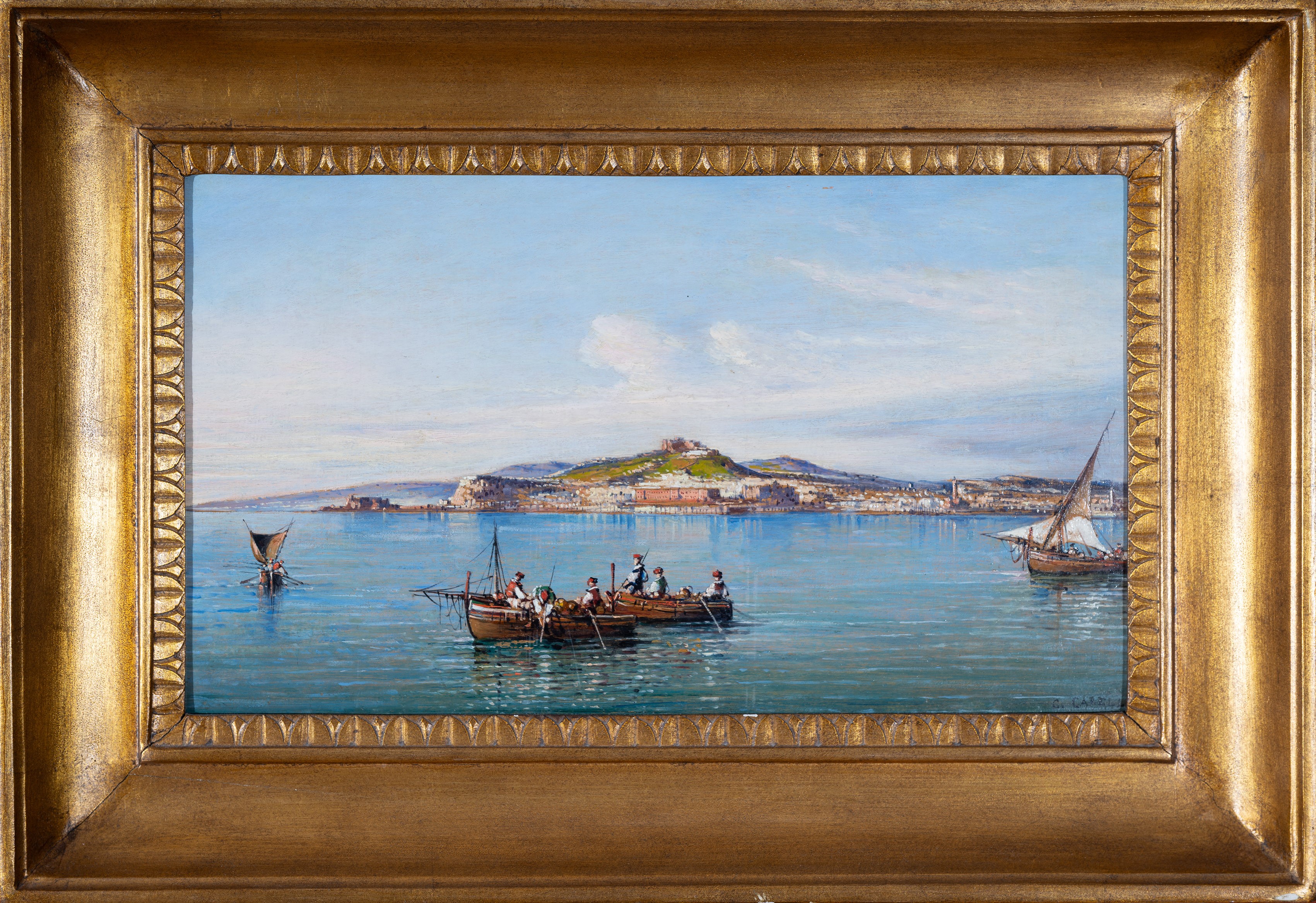 Pescherecci a largo del Golfo di Napoli