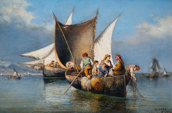 Consalvo Carelli - Pescatori nel golfo
