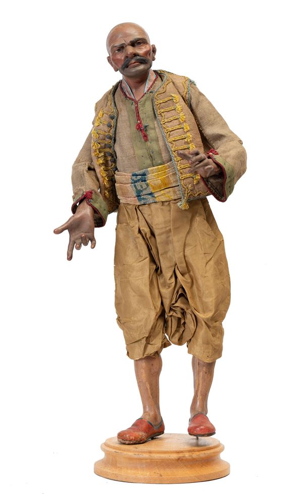 Manifattura napoletana, prima met&#224; del XIX secolo - Figure of an oriental man with a moustache