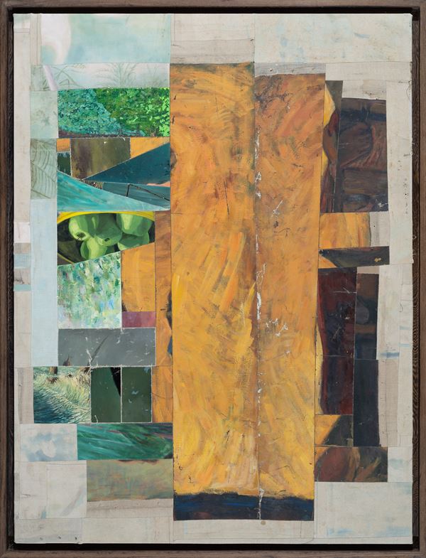 Graham  Collins : Outside Versus In  (2016)  -  Oil on canvas, wire, wenge frame, aluminum support - Auction Modern and Contemporary Art - Blindarte Casa d'Aste