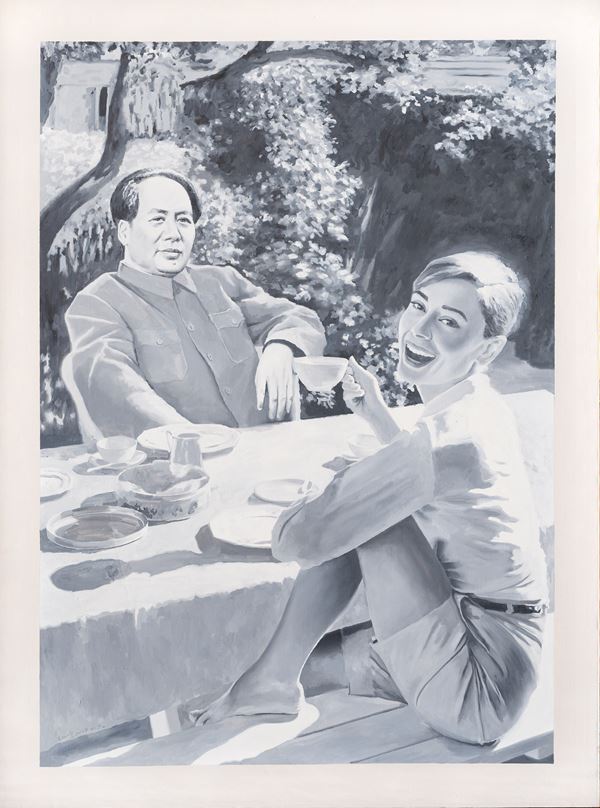 Shi  Xinning : Afternoon Tea  (2004)  - Olio su tela - Asta Arte Moderna e Contemporanea - Blindarte Casa d'Aste