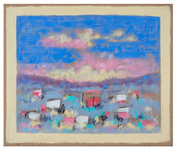 Salvatore Emblema : Senza titolo  (1950)  - Olio su tela di juta - Asta Arte Moderna e Contemporanea - Blindarte Casa d'Aste
