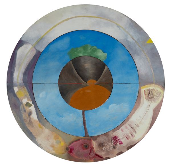 Gruppo Virus : Goteborg  (1990)  - Oil on wood semicircular screwed together - Auction Modern and Contemporary Art - Blindarte Casa d'Aste