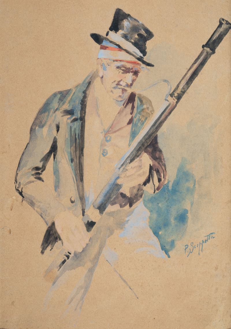 Ritratto di gentiluomo con cappello e oboe