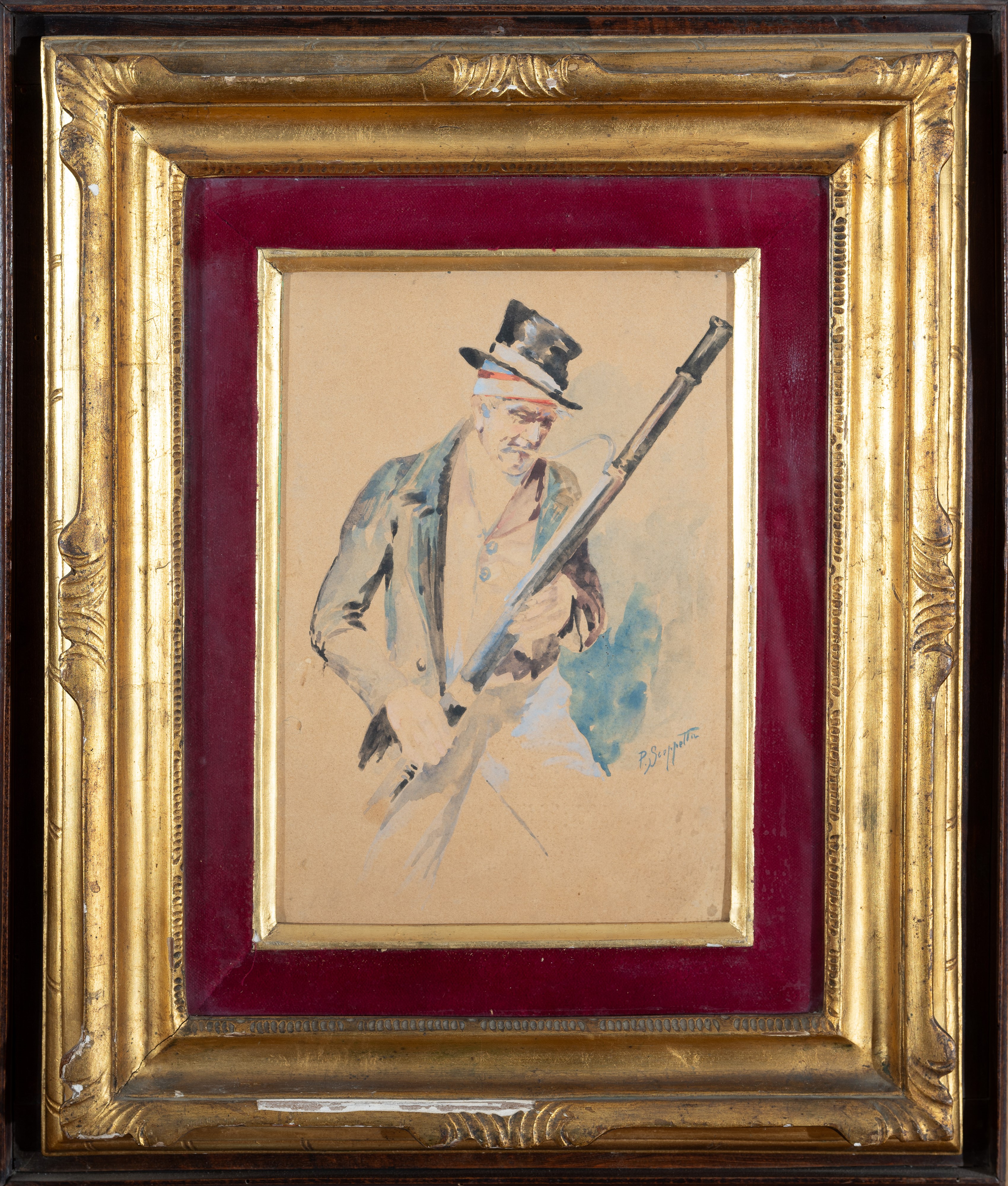 Ritratto di gentiluomo con cappello e oboe